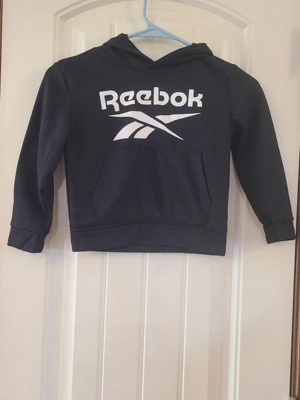 Reebok Black Hoodie with White Logo Kids Sweatshirt